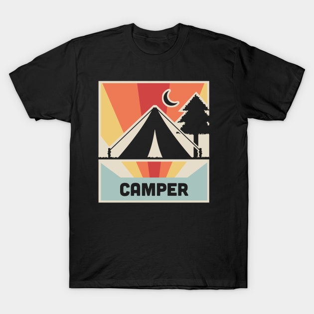 CAMPER | Vintage Camping Poster T-Shirt by MeatMan